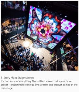 Building experiential retail with a unique setting and something you'll not normally experience like this huge screen