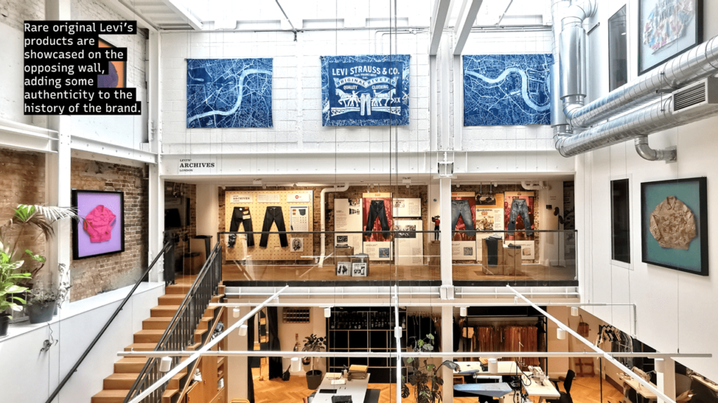Levi's new flagship demonstrating the brand effectively