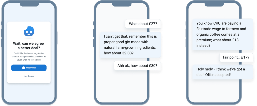 Examples of the Nibble Chatbot